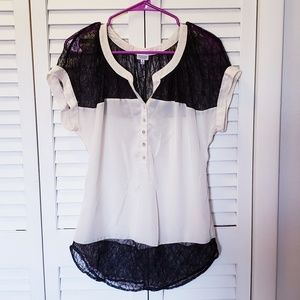 Charming Charie sheer top with lace